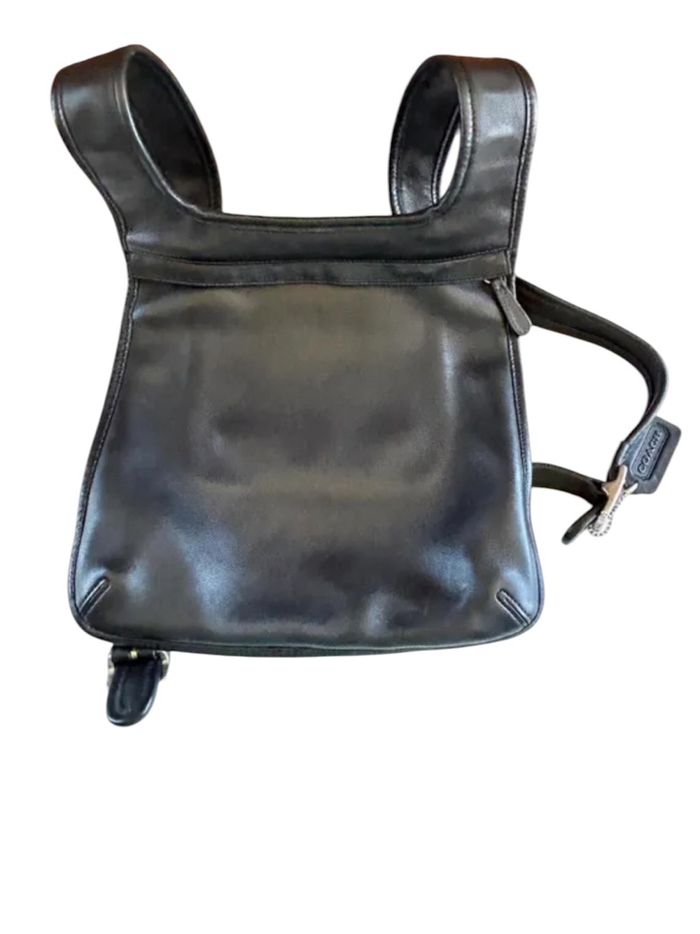 Vintage Coach Slim Hippie Backpack JHM-9405  Black Leather Minimalist Unisex